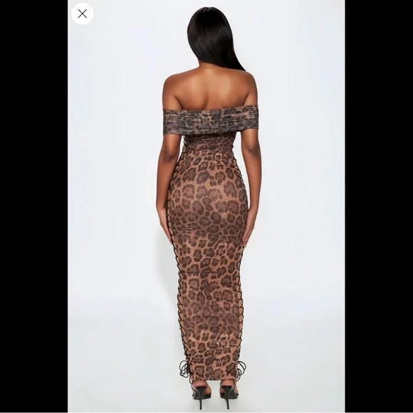 Fashion Nova Strapless Leopard Dress - Picture 2 of 3